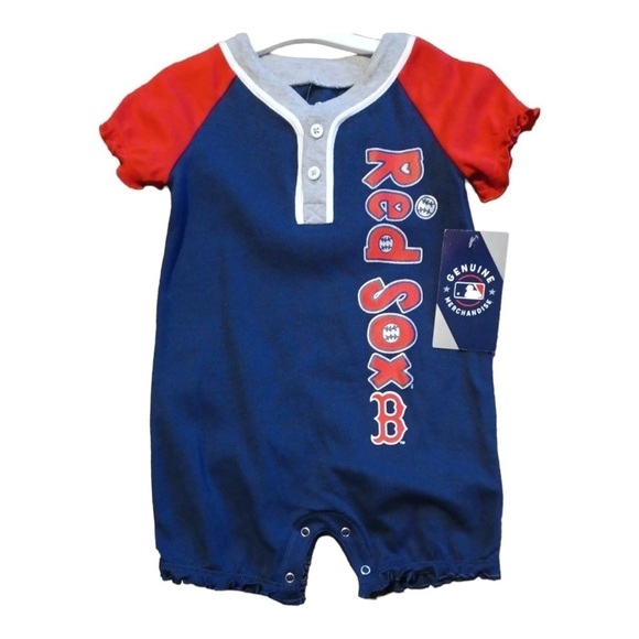 *NEW * Boston Red Sox MLB Girls One-Piece Romper ~ NWT ⚾️⚾️ - Picture 3 of 4